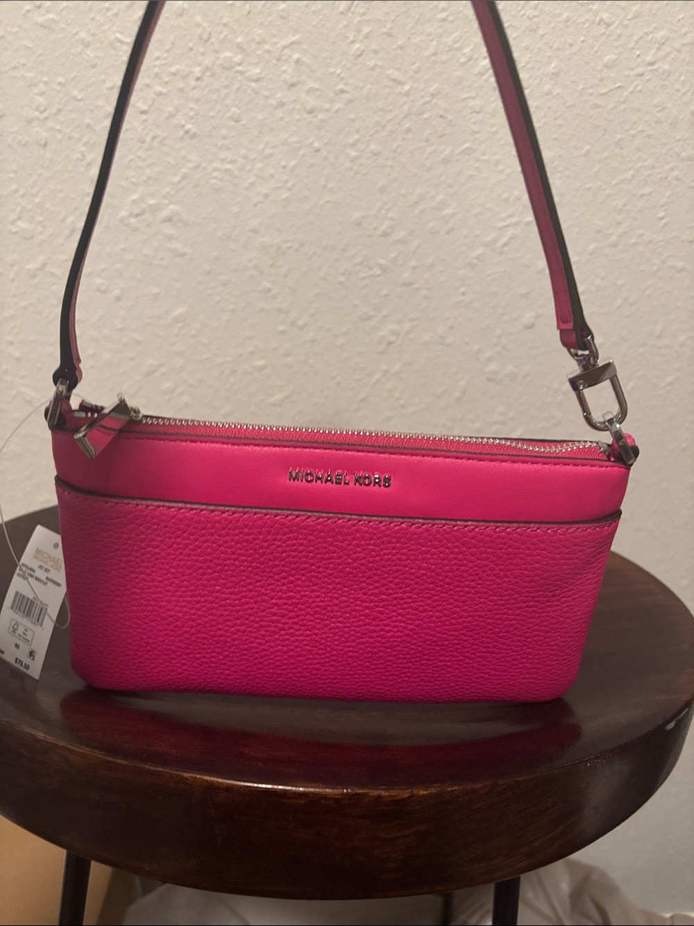 Michael Kors Bright Pink Leather Crossbody Bag